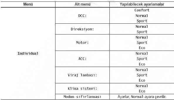 Sürüş profilinin kişisel adaptasyonu