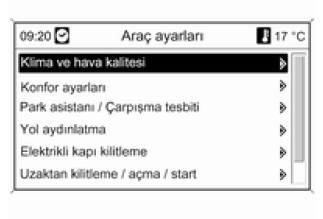 Araç ayarlarının kişiselleştirilmesi