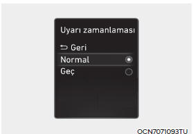 Uyarı zamanlaması