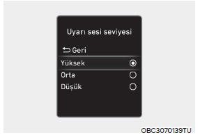 Uyarı sesi seviyesi