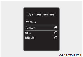 Uyarı sesi seviyesi