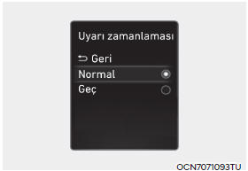 Uyarı zamanlaması