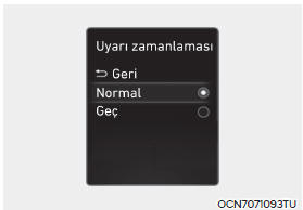 Uyarı zamanlaması