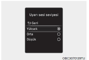 Uyarı sesi seviyesi