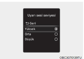 Uyarı sesi seviyesi