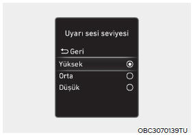 Uyarı sesi seviyesi