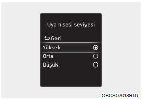 Uyarı sesi seviyesi